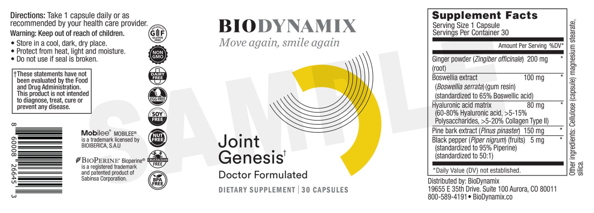 Joint genesis ingredients
